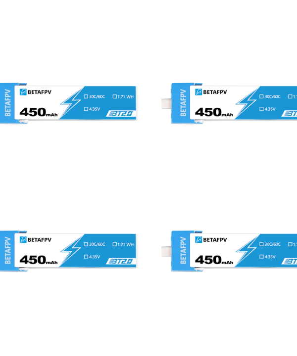 BetaFPV BT2.0 450mAh 1S 30C Battery (4PCS)